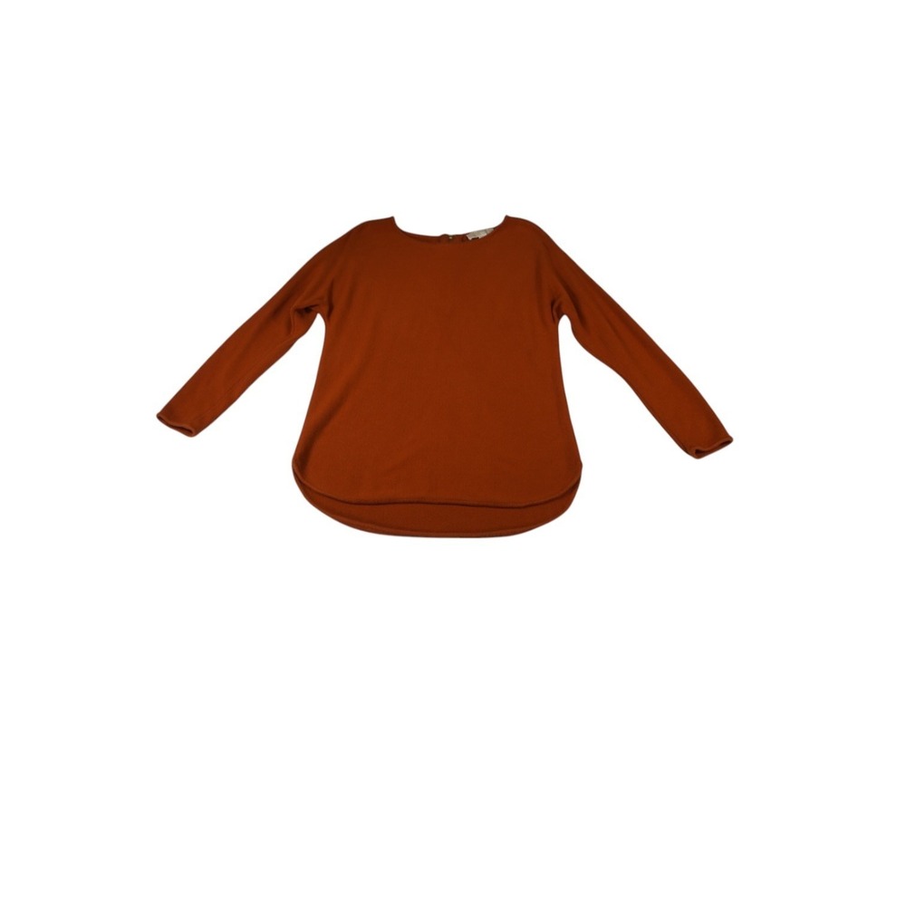Michael Kors Thermal Sweater Womens Medium Orange Knitted Oversized Back Zipper